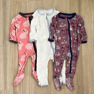 Kids One Piece Pajama Set - Pink, White, Purple
